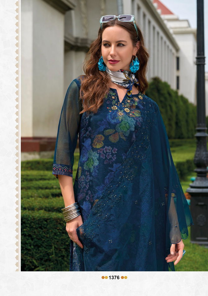 Aleena By Lady Leela Organza Embroidery Designer Kurti With Bottom Dupatta Wholesale Online